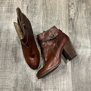 Frye Patty Leather Riding Bootie Redwood Size 10